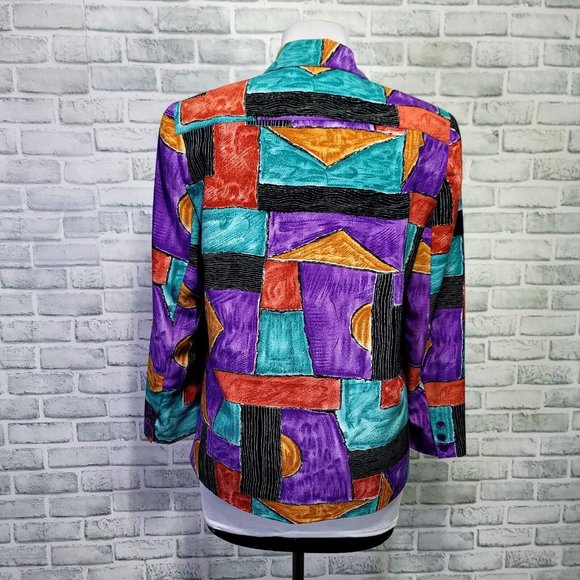 Vintage Multicolor Abstract Blazer - Picture 4 of 10
